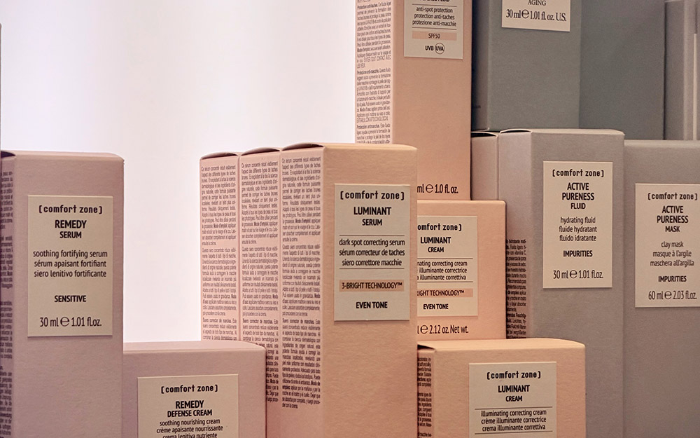 Prodotti viso Comfort Zone delle linee Remedy, Luminant e Active Pureness